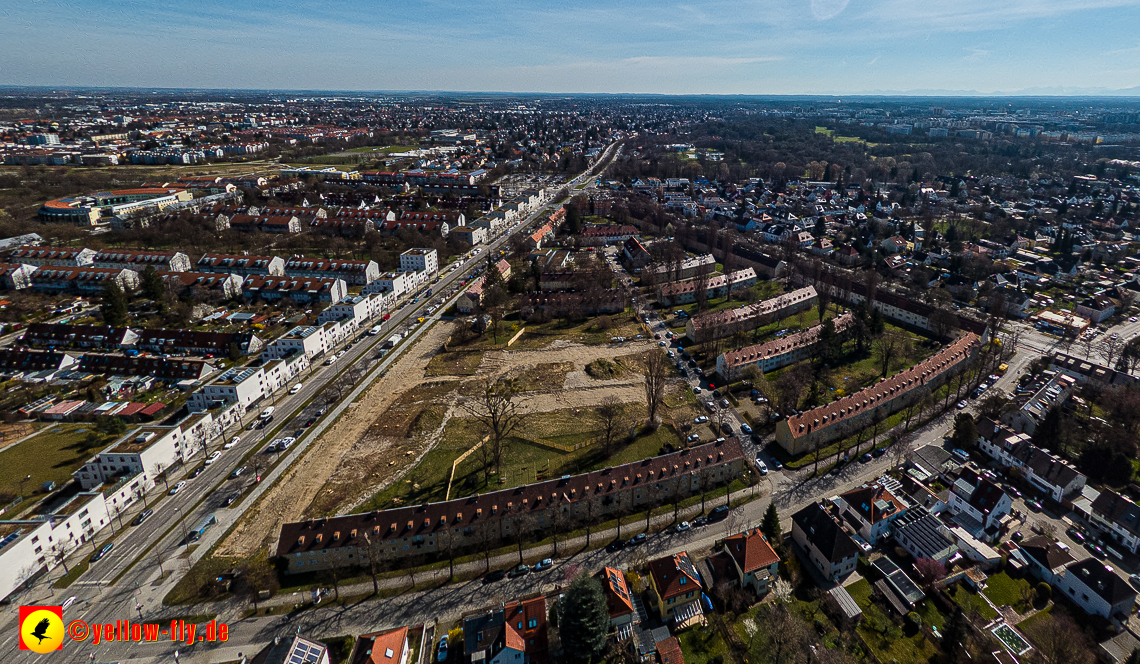 21.03.2023 - Luftbilder von der Baustelle Maikäfersiedlung in Berg am Laim
